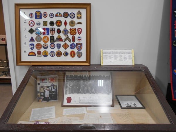Display case at the Camp Gordan Johnston Museum