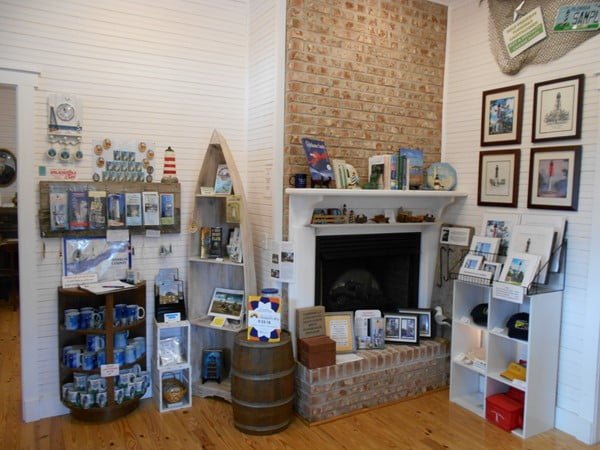 Display of gift shop items at the Crooked River Lighthouse