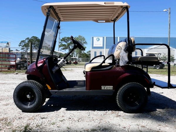 Maroon Golf Cart