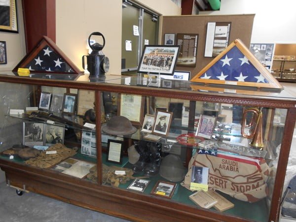 One of Camp Gordan Johnston Museum display cases