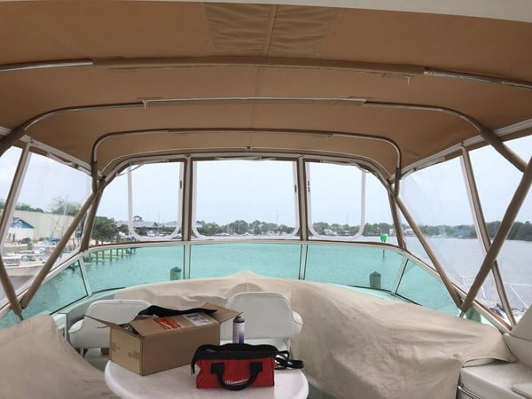 View from inside boat