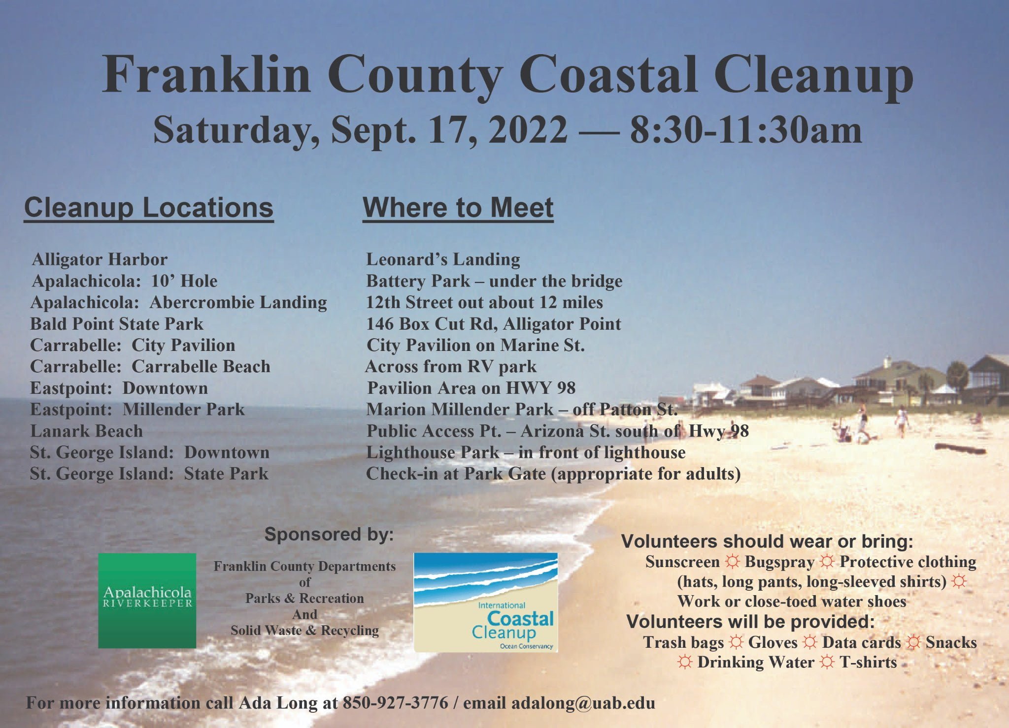 2022 Franklin County Clean Up Flyer for Sept 17 2022