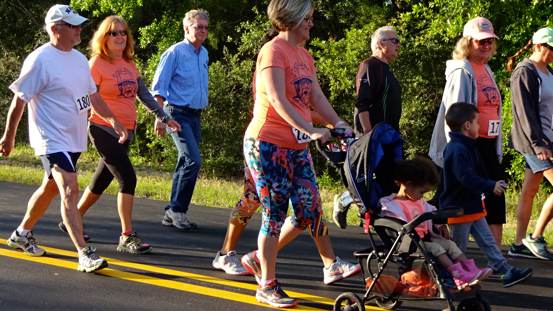 Families participating in the Tate's Hell 5 K