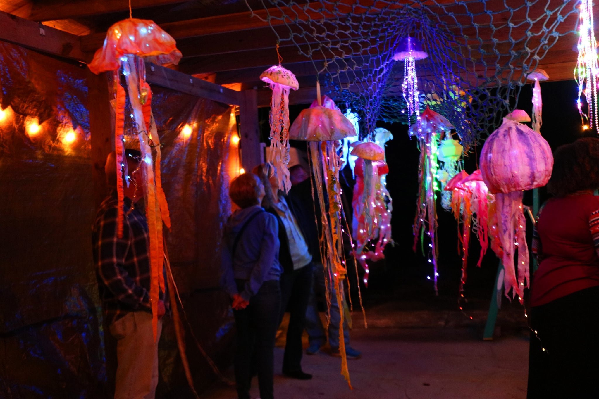 Jellyfish lanterns glowing