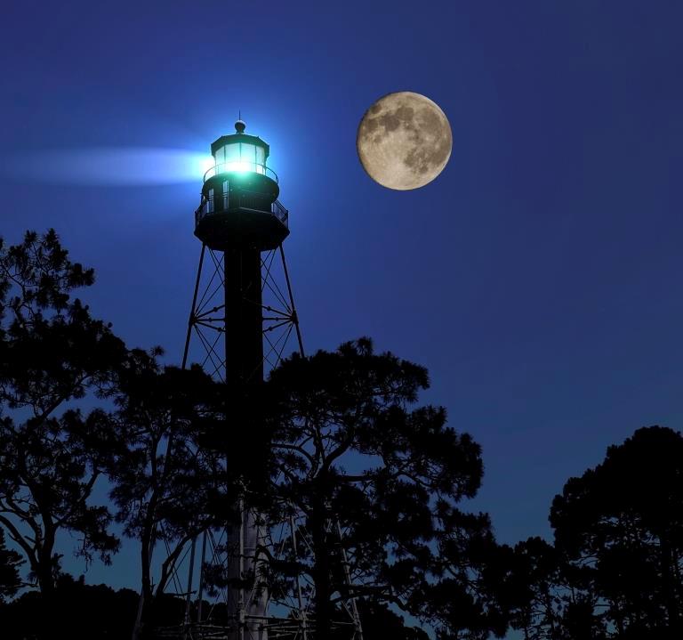 Full Moon over Crooked River Lighthouse